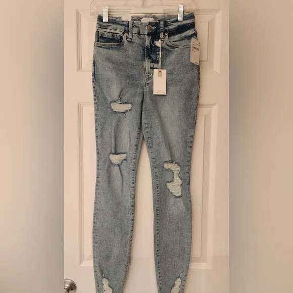 Good American Good Waist Skinny High Rise Blue Jeans Tummy Tech Size 2 /26 - Picture 5 of 16